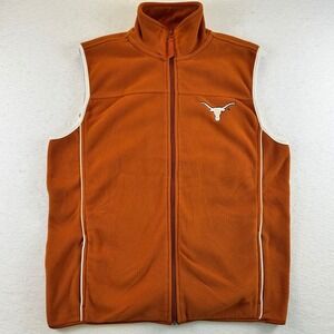 Colosseum Athletics Texas Longhorns Fleece Vest Burnt Orange Womens Medium Zip